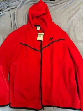 Nike Red Performance Tech fleece Full-Zip Hoodie Jacket xl